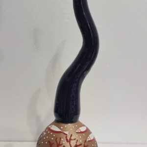 Amuleto Mediterraneo corno blu base bronzo decoro marino