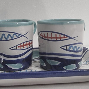 Set da caffè Tête-à-Tête decoro alici e ciottoli