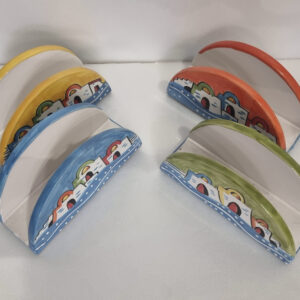 Portatovaglioli decoro casette fondi vari